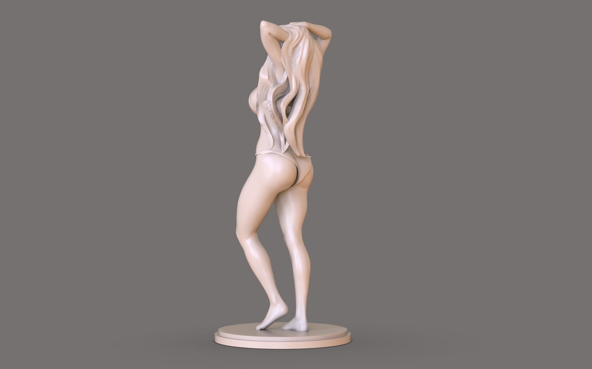 Summer Girl Statue 3D print model_3