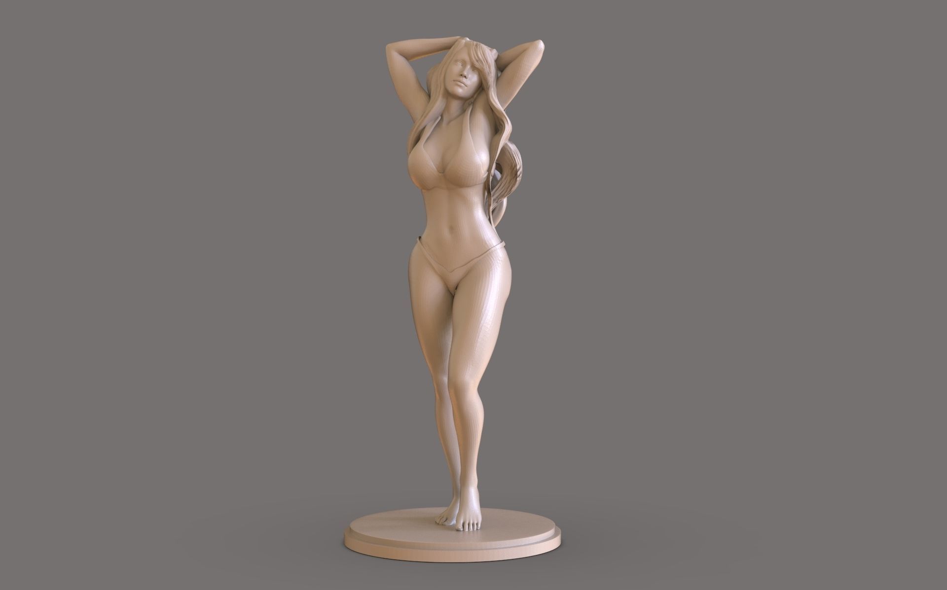 Summer Girl Statue 3D print model_4