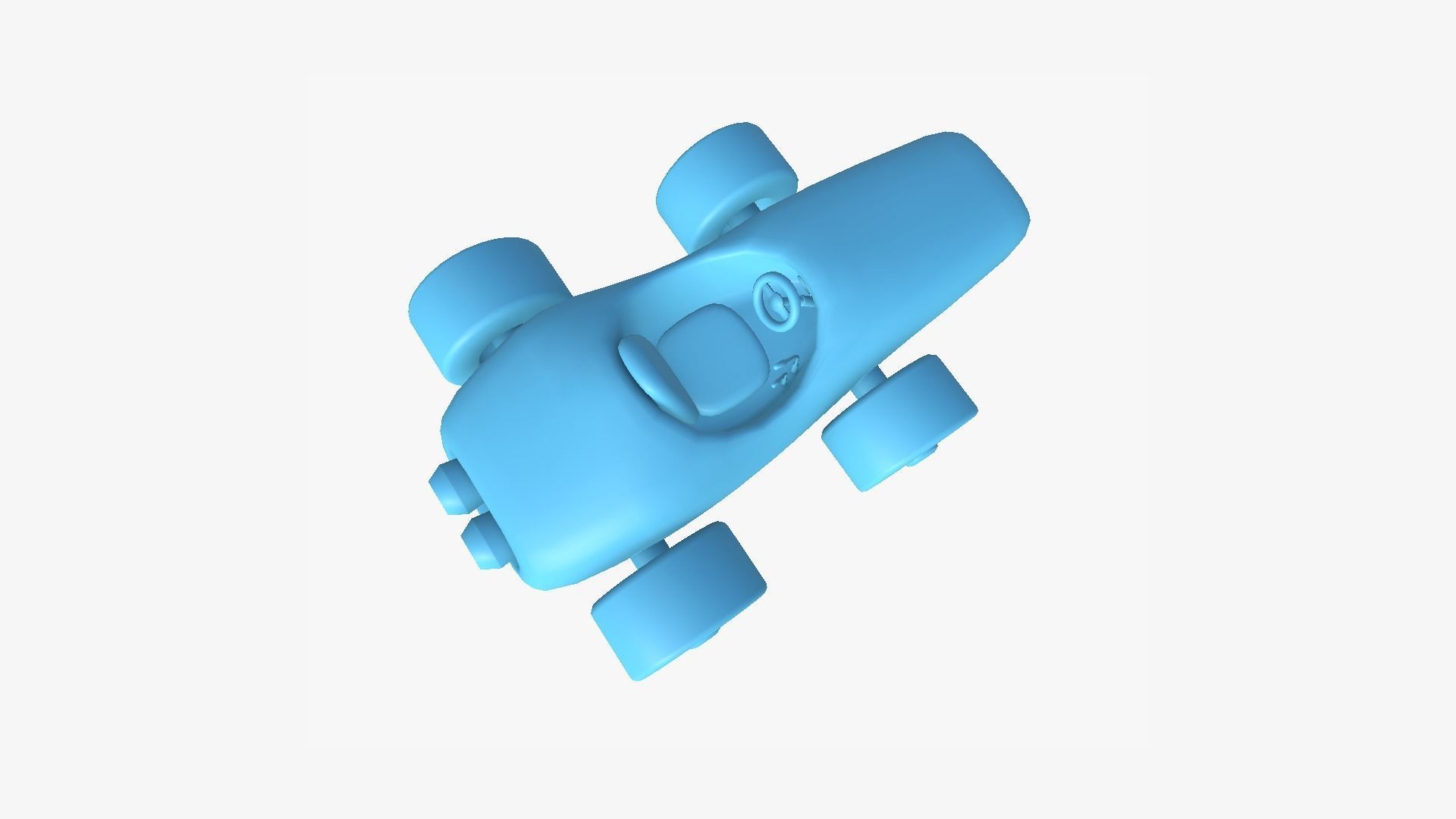 Cartoon Kart F09 Black - Vehicle Racing Design Low-poly 3D model_12