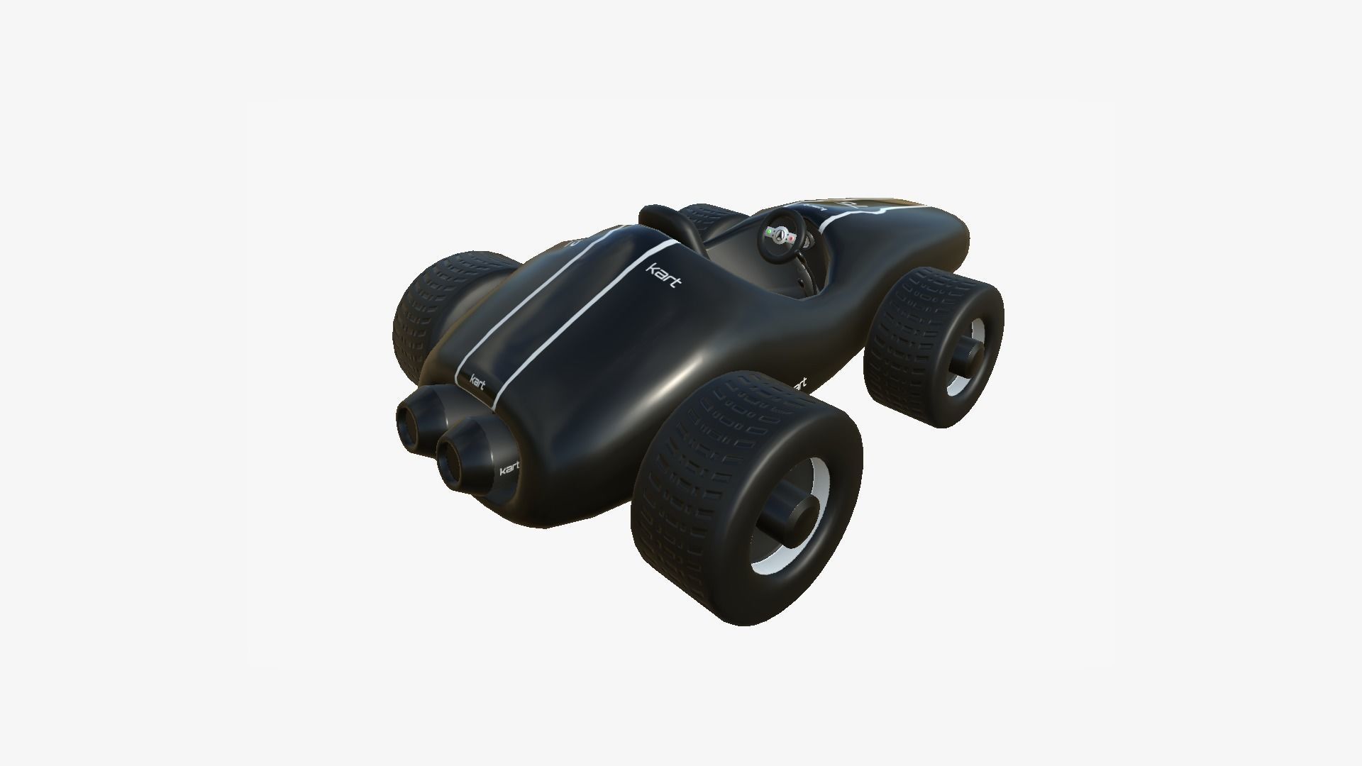 Cartoon Kart F09 Black - Vehicle Racing Design Low-poly 3D model_3