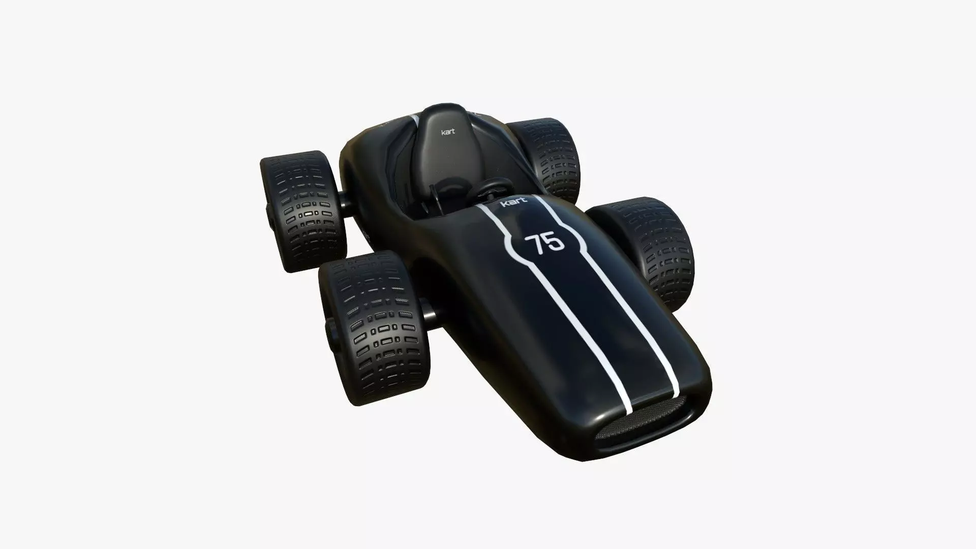 Cartoon Kart F09 Black - Vehicle Racing Design Low-poly 3D model_0