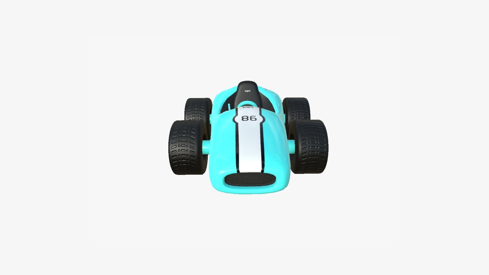 Cartoon Kart F10 Light Blue - Vehicle Racing Design Low-poly 3D model_4