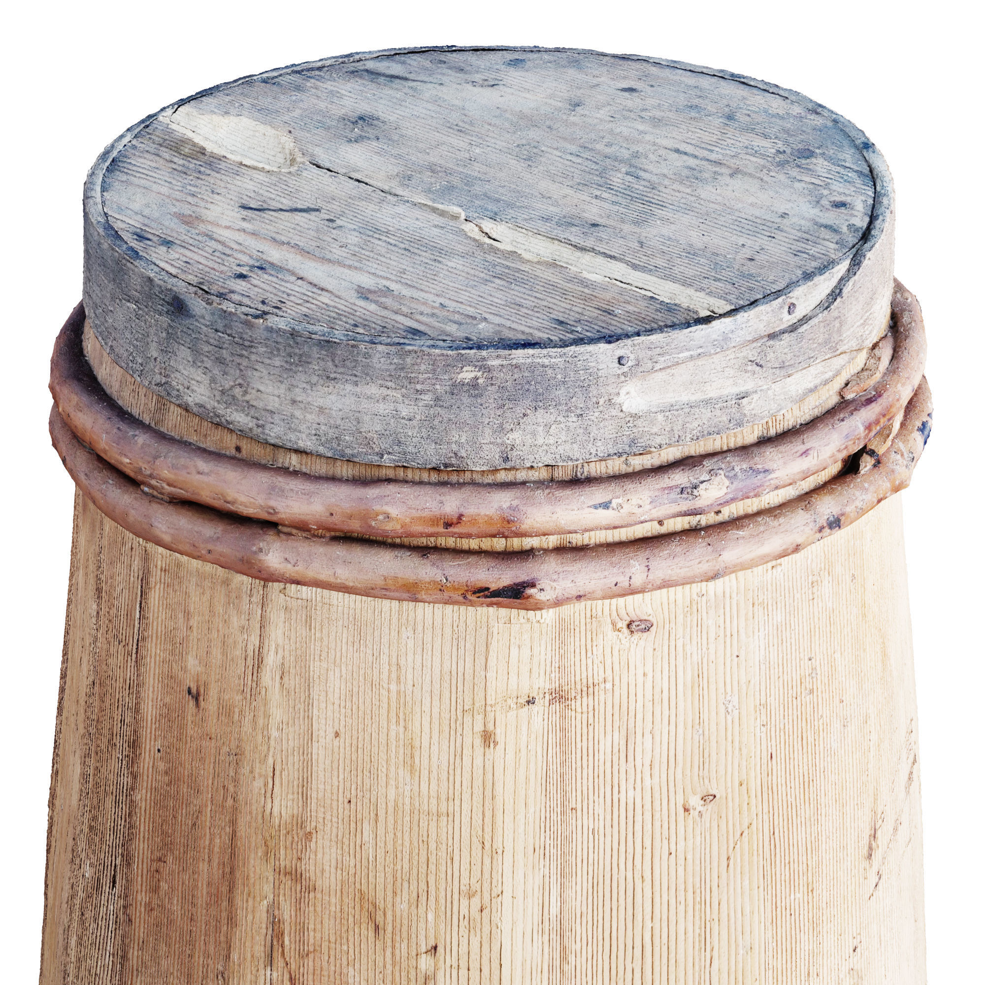 wooden barrel 3D model_2