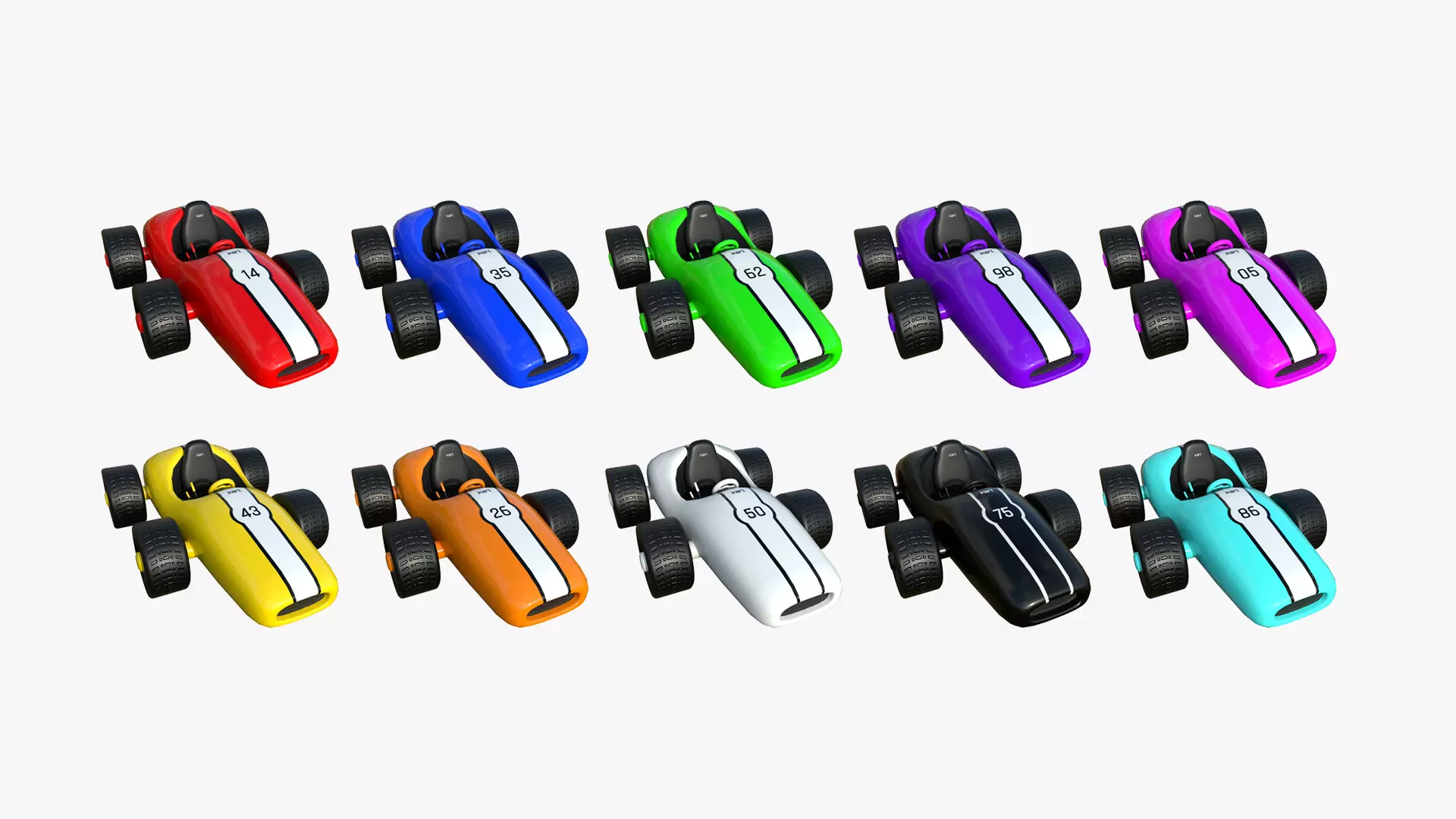 10 Cartoon Kart F Collection - Vehicle Racing Design _0