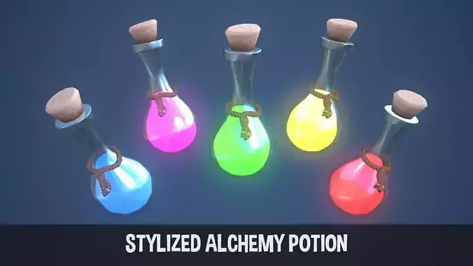 Stylized Alchemy Potion Low-poly 3D model