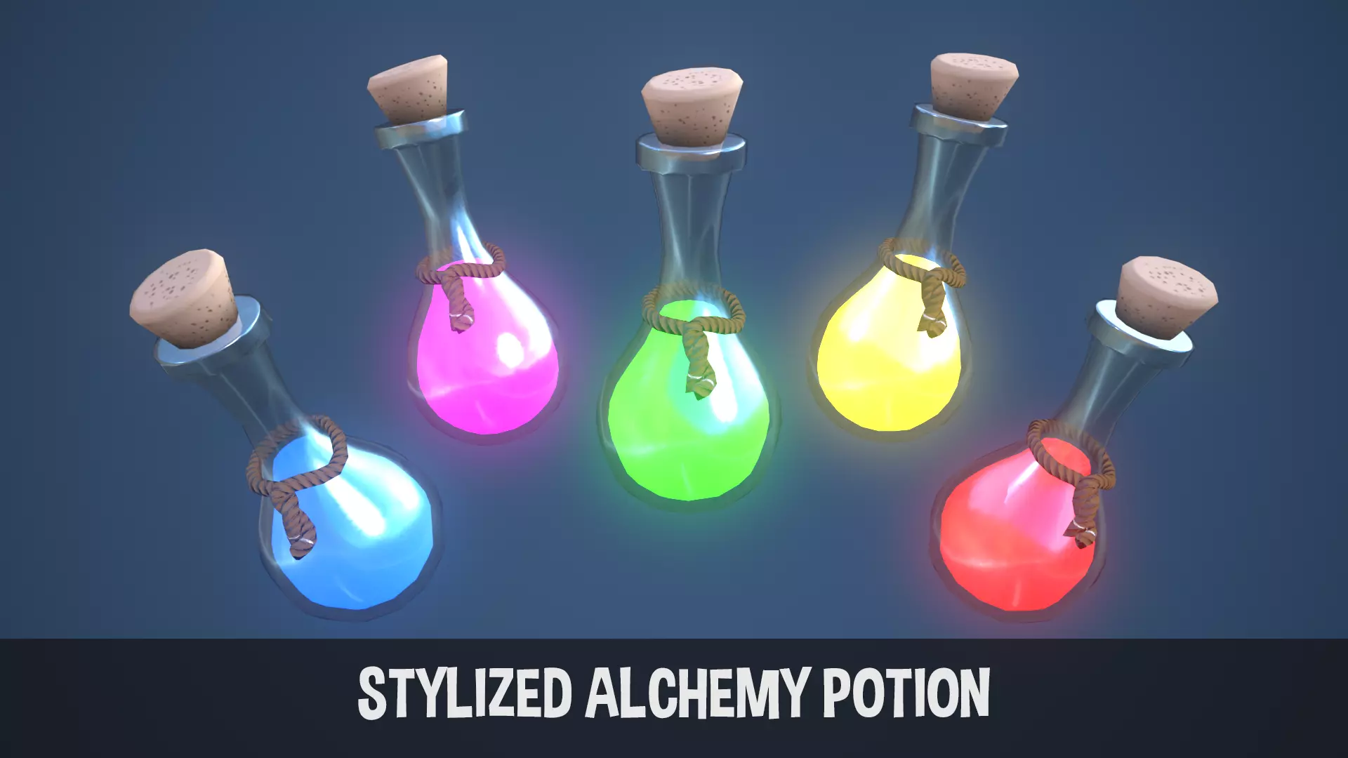 Stylized Alchemy Potion Low-poly 3D model_0