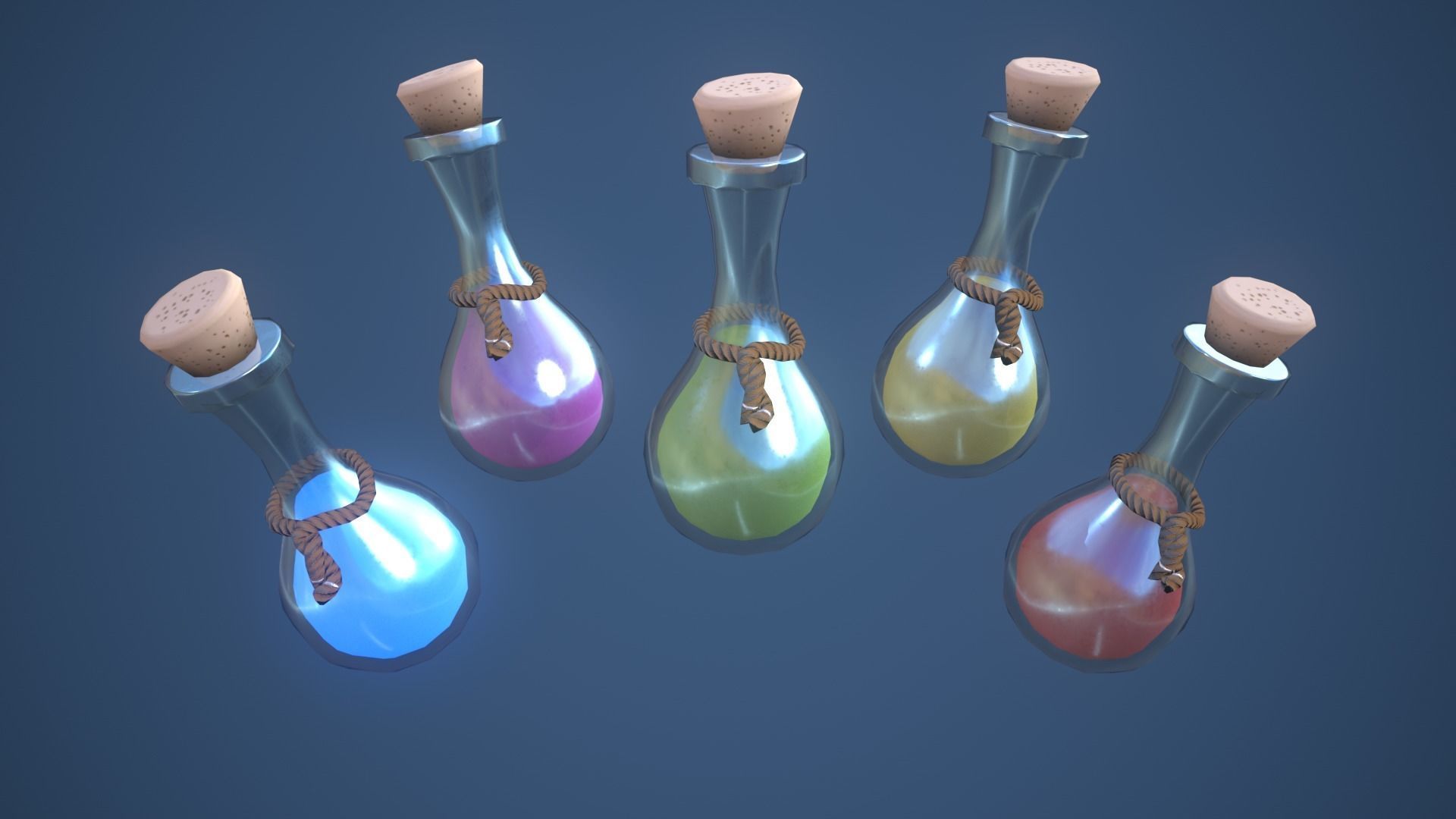 Stylized Alchemy Potion Low-poly 3D model_3