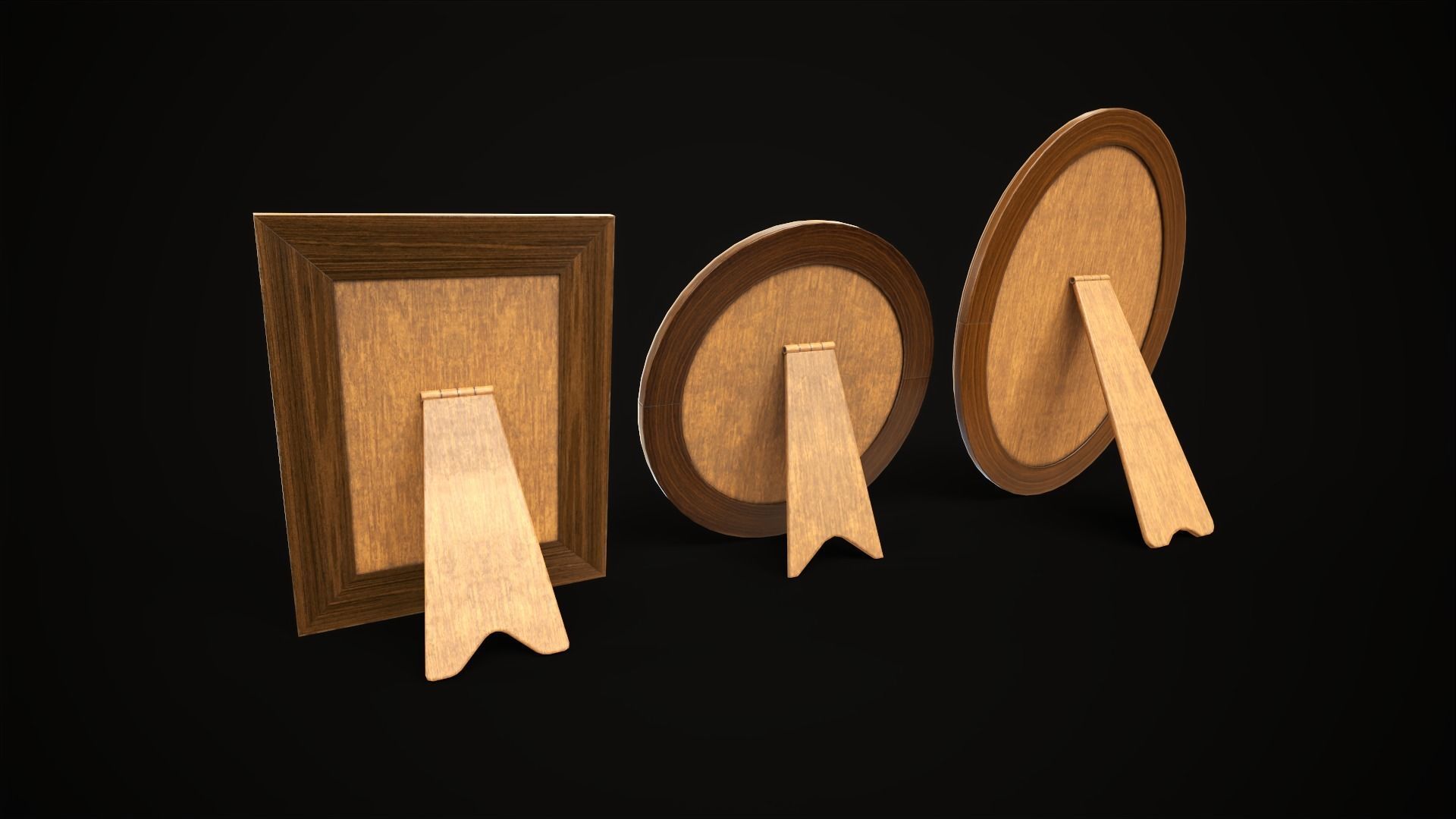 Vintage photo frames and paintings Low-poly 3D model_5