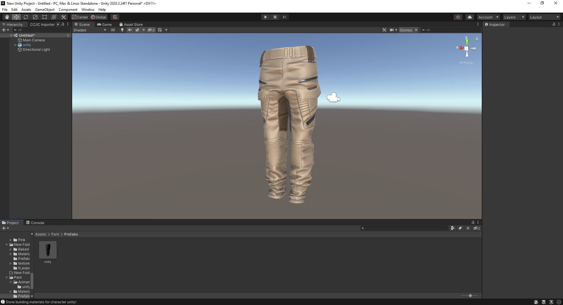 Realistic Pants 1 for Men Rigged Low-poly 3D model_19