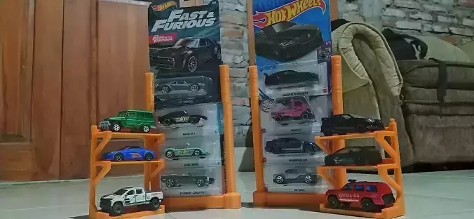 Hotwheels Car Rack and Holder Card 1-64 3D print model