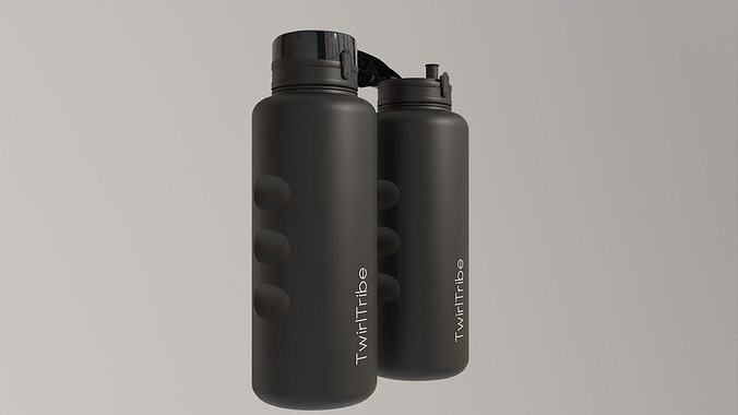 Black Diamond Plastic Water Bottle Minimalistic 3D Asset Low-poly 3D model 7