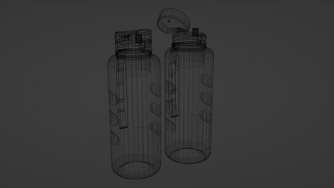 Black Diamond Plastic Water Bottle Minimalistic 3D Asset Low-poly 3D model 2