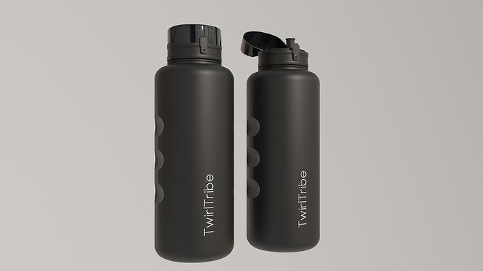 Black Diamond Plastic Water Bottle Minimalistic 3D Asset Low-poly 3D model 5
