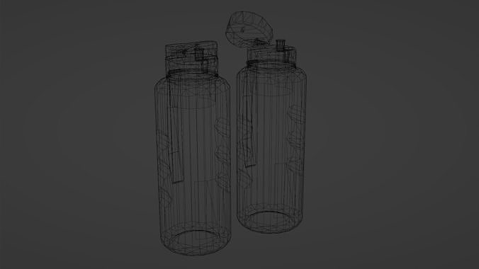Black Diamond Plastic Water Bottle Minimalistic 3D Asset Low-poly 3D model 3
