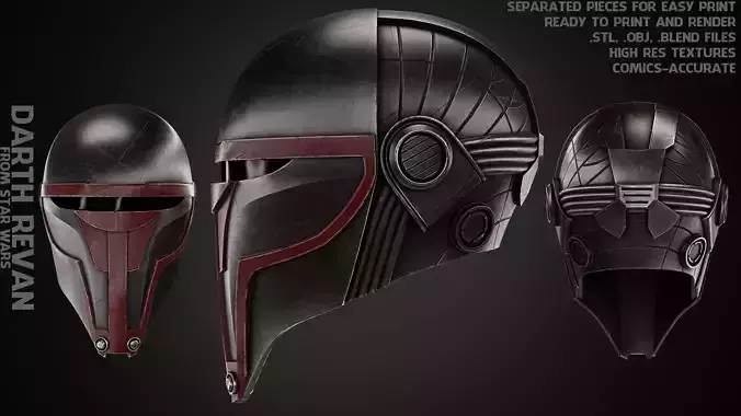 Star Wars Darth Revan Helmet for Cosplay 3D print model