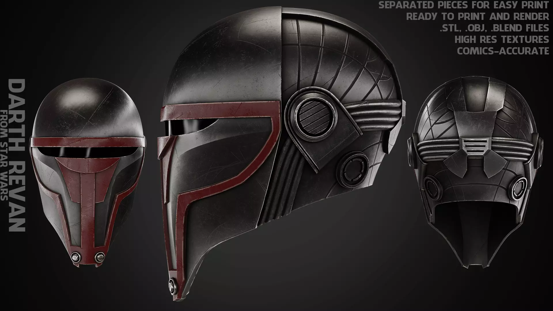 Star Wars Darth Revan Helmet for Cosplay 3D print model_0