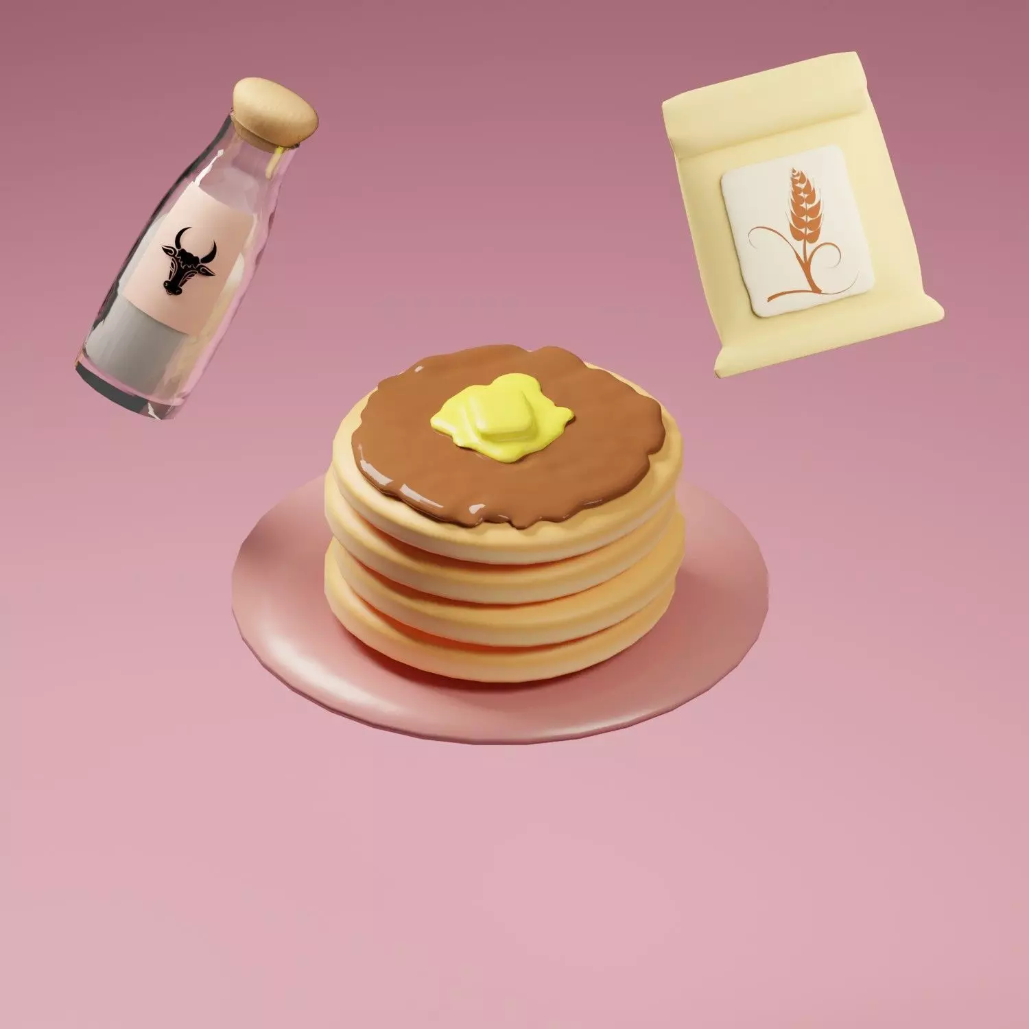 toy pancakes pack Free low-poly 3D model