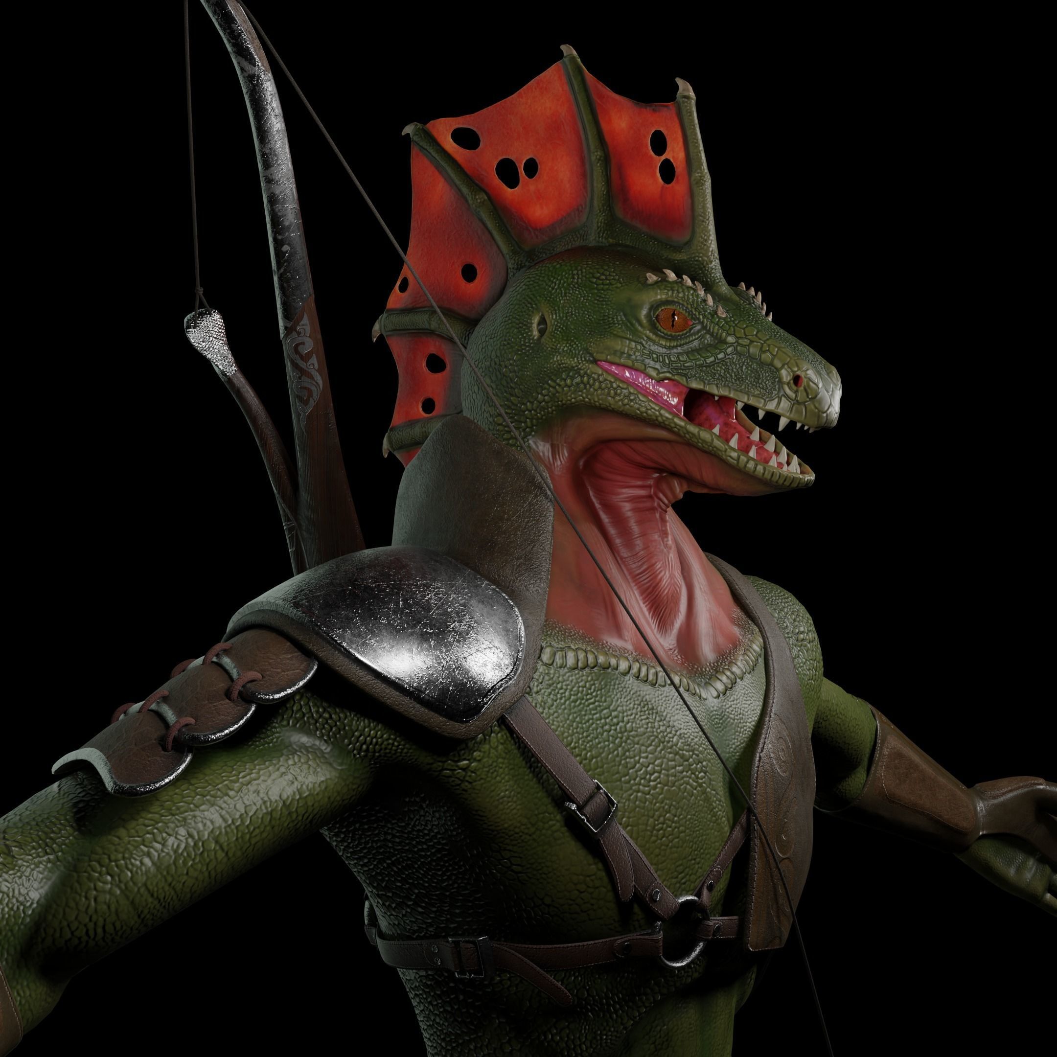 Lizardmen archer 3D model_5