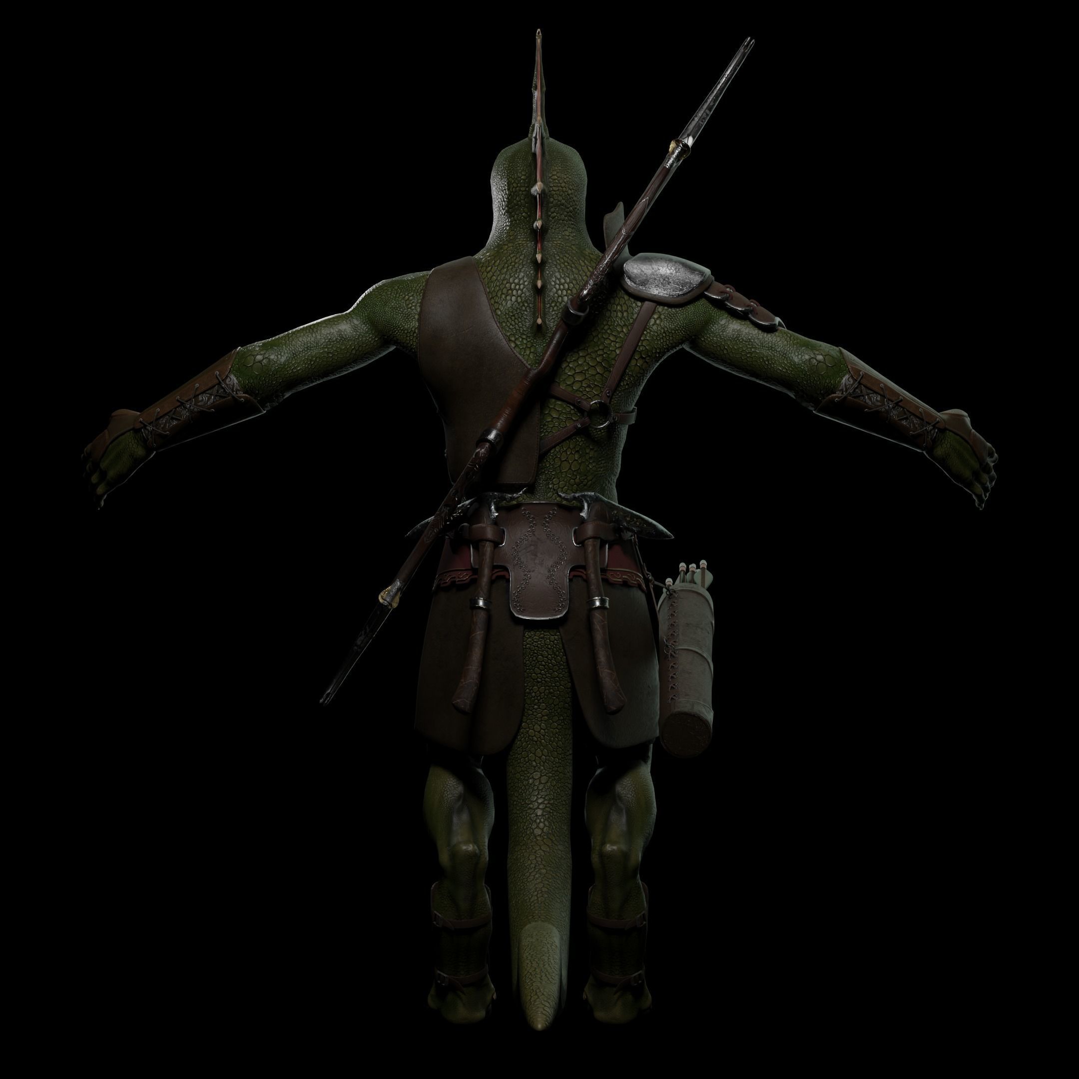 Lizardmen archer 3D model_2