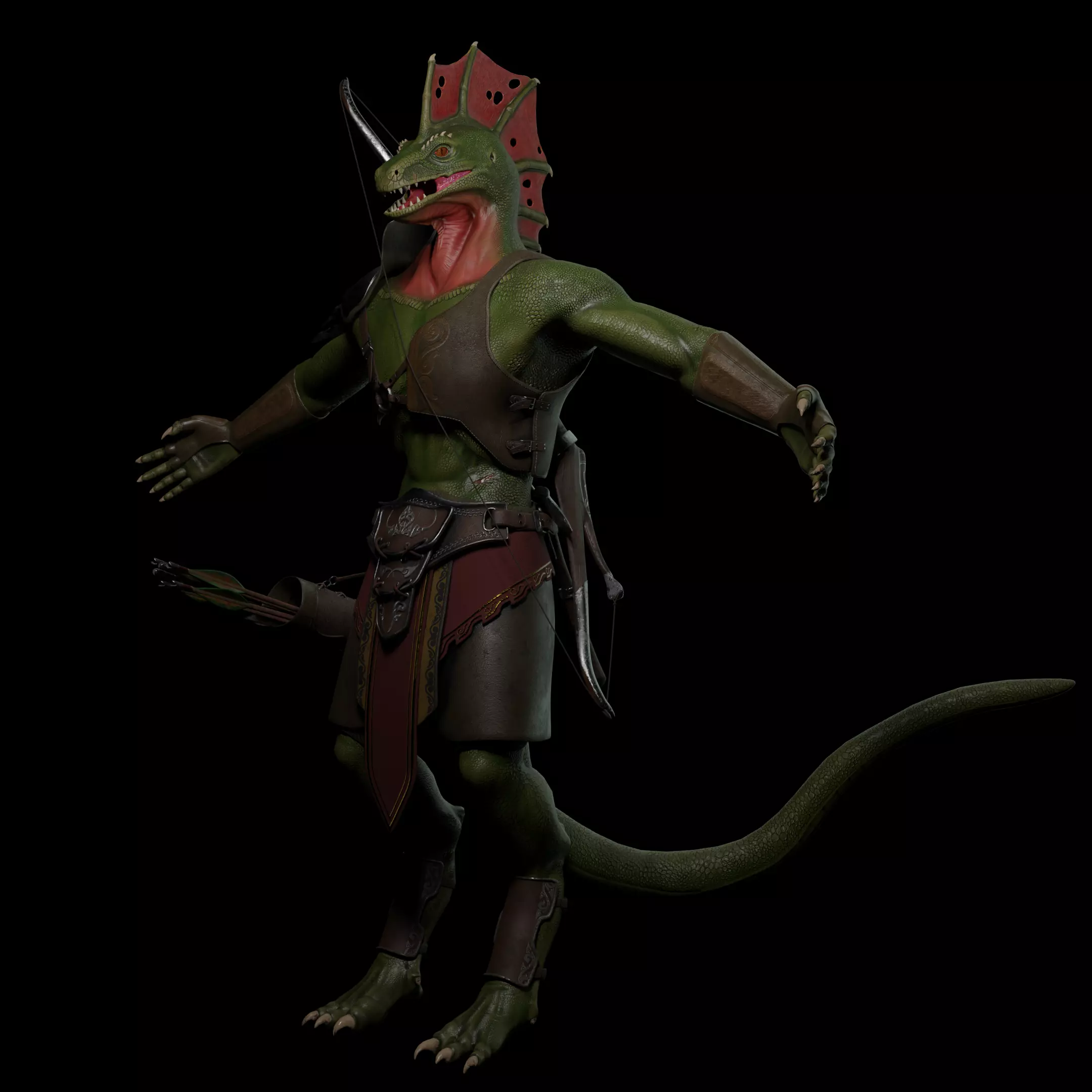 Lizardmen archer 3D model_0