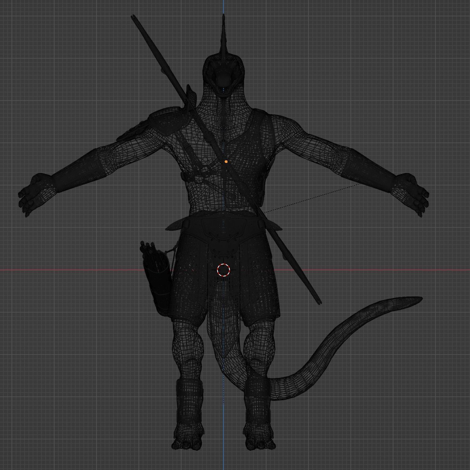 Lizardmen archer 3D model_7
