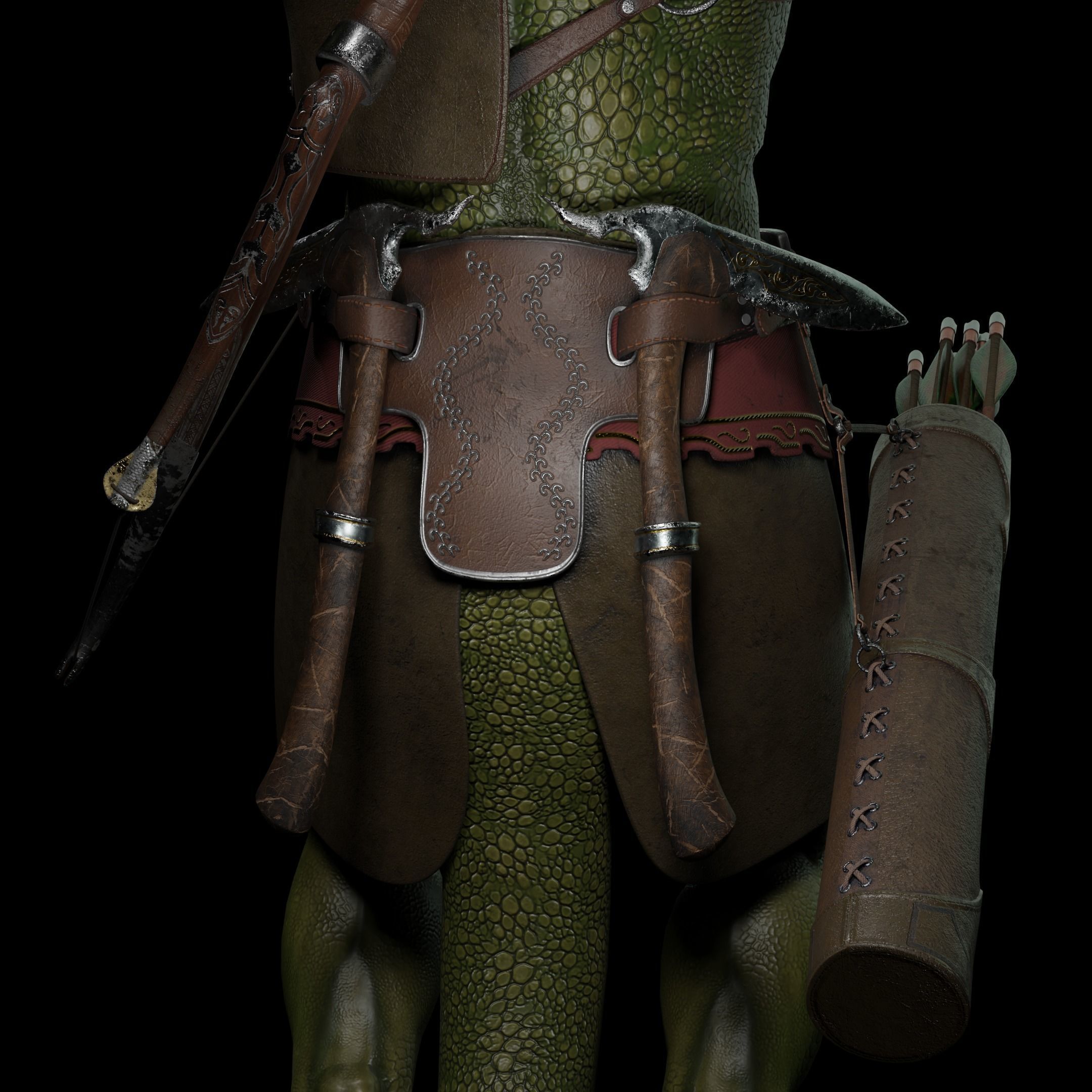 Lizardmen archer 3D model_3