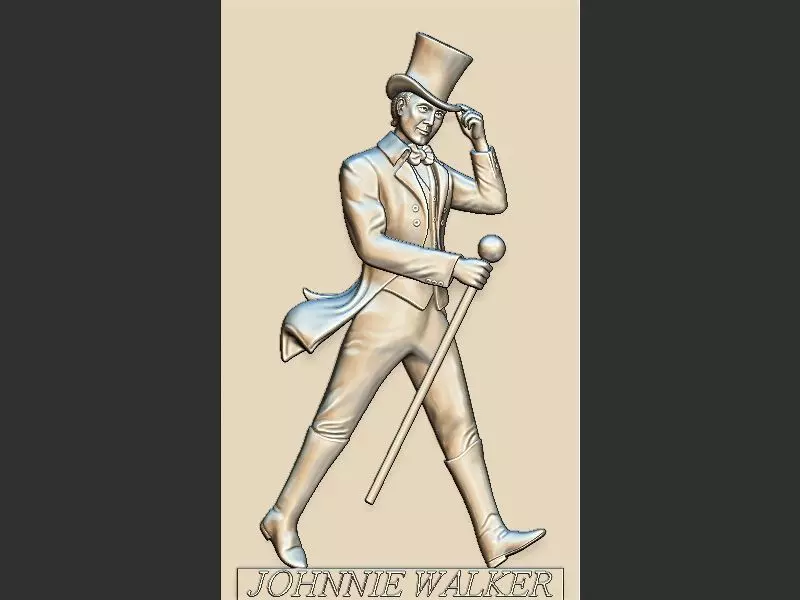 Johnnie Walker Portrait 3D print model_0
