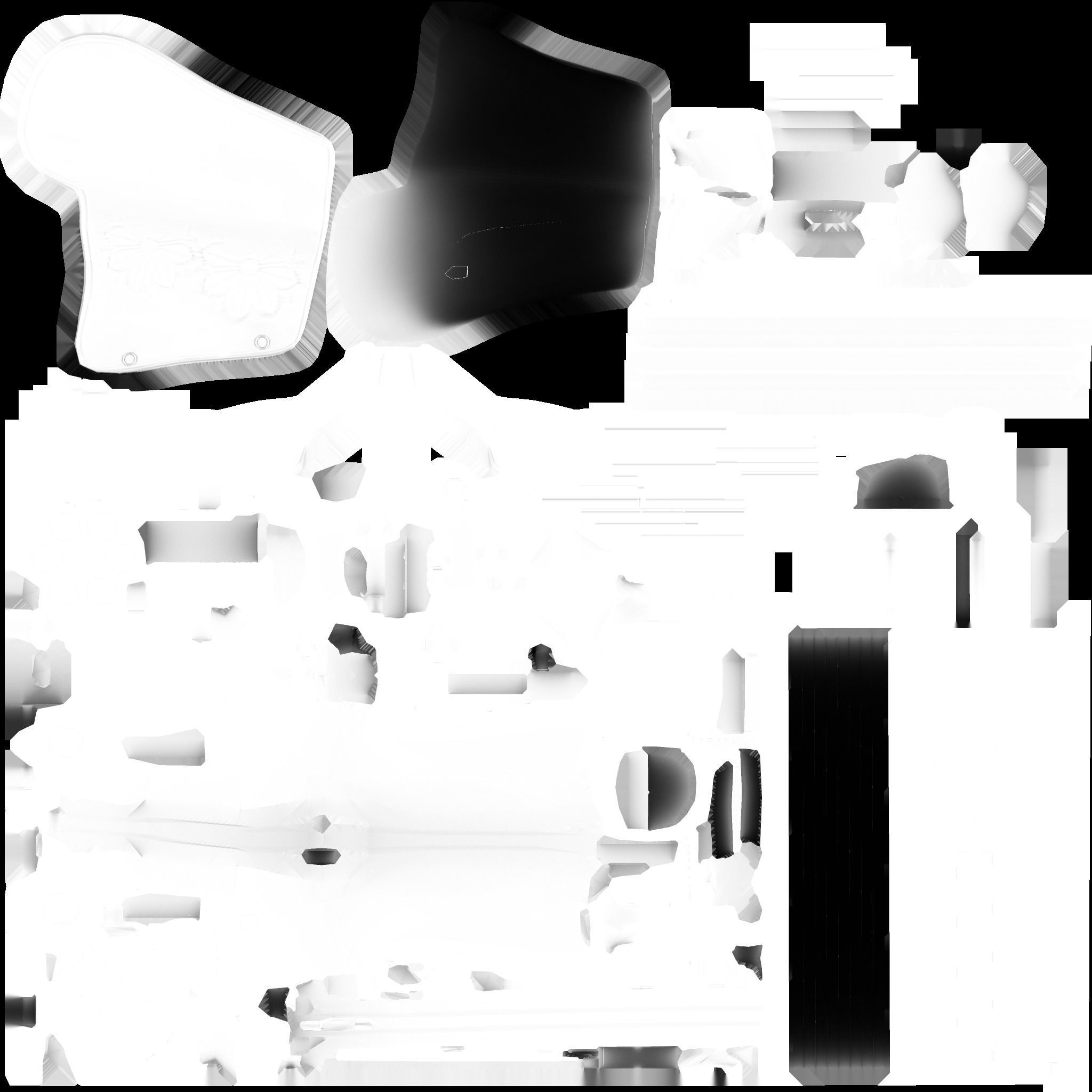 Revolver Gun With Holster Low-poly 3D model_11