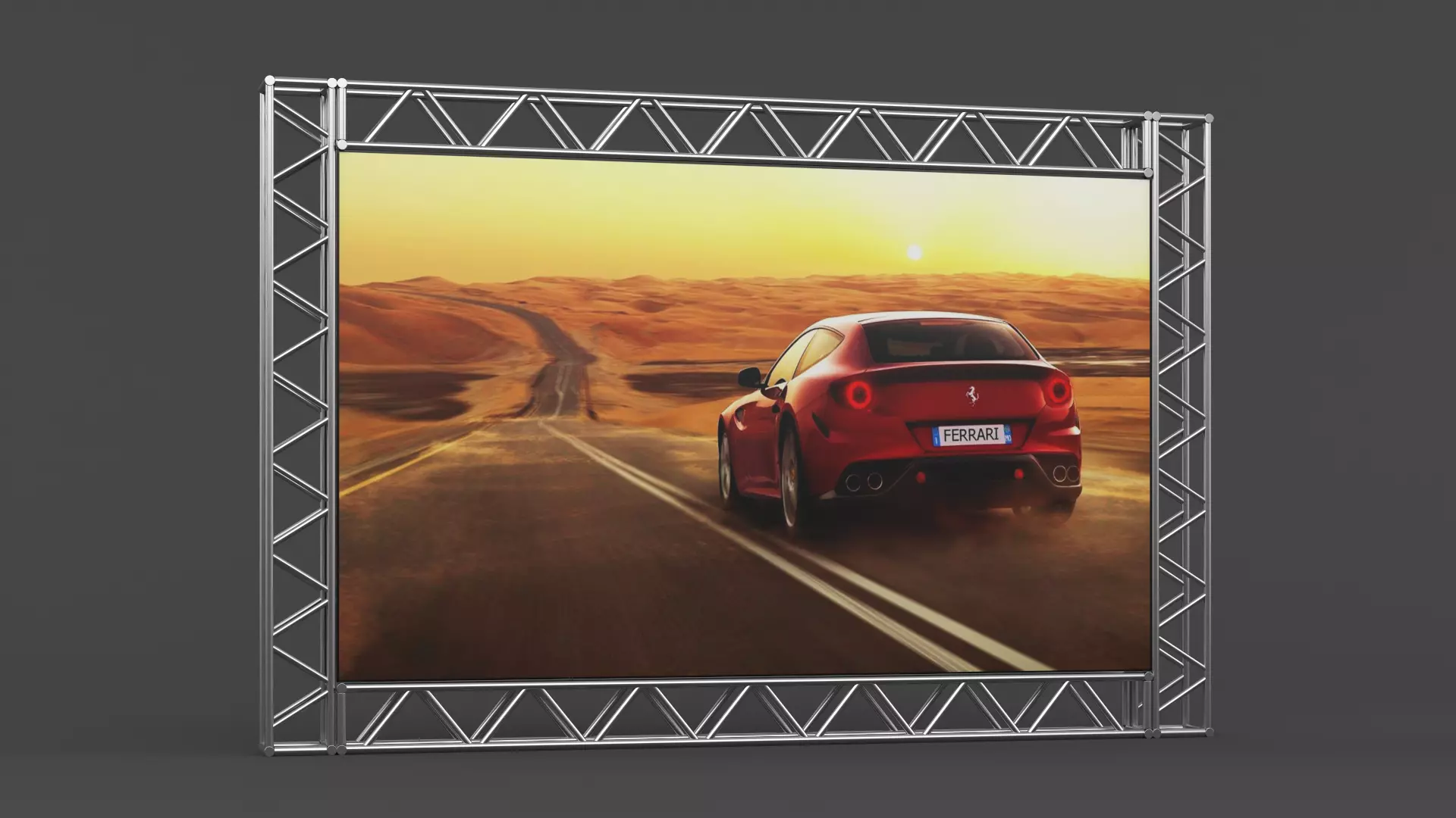 Billboard truss frame 3D model_0