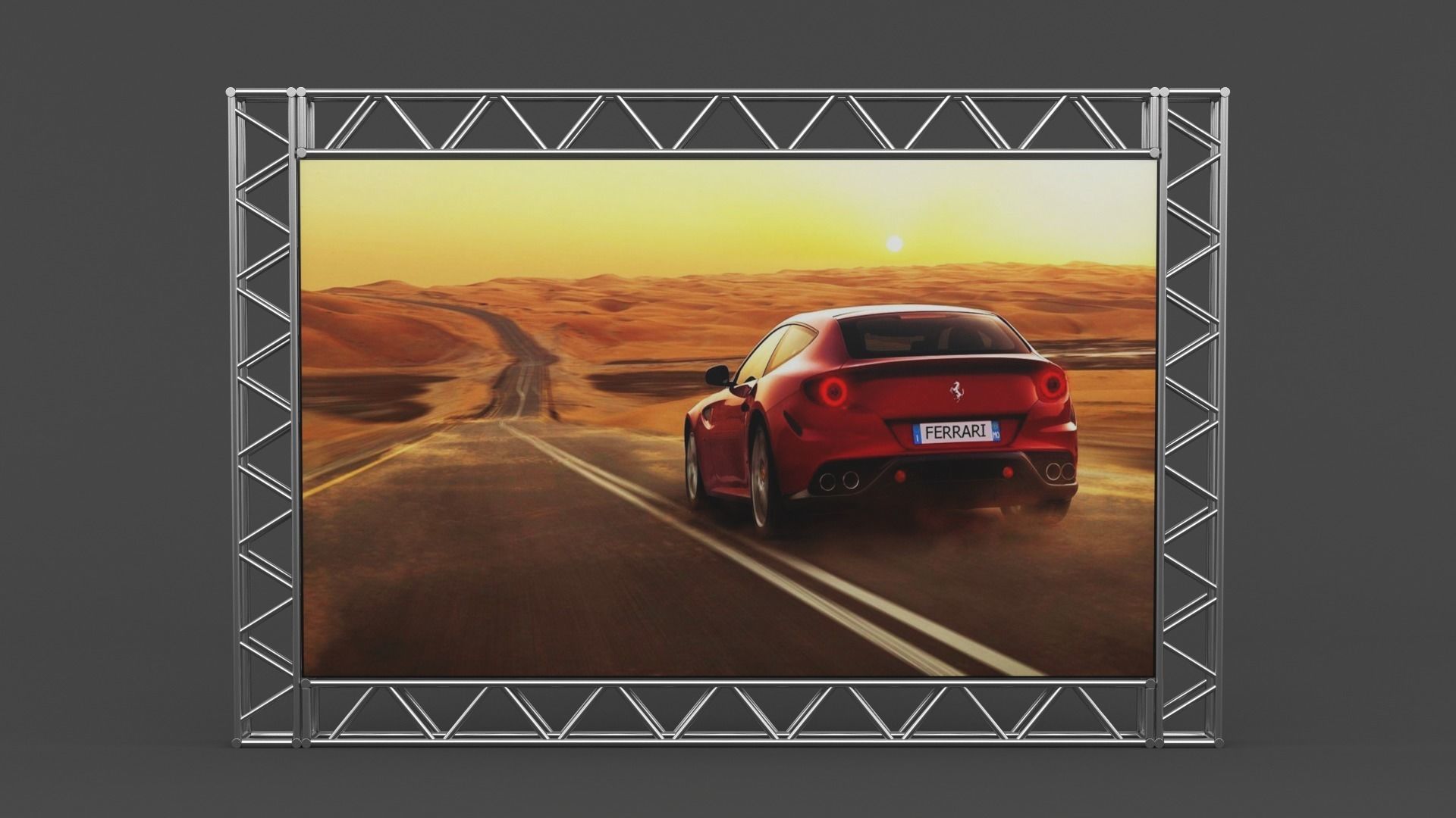 Billboard truss frame 3D model_1