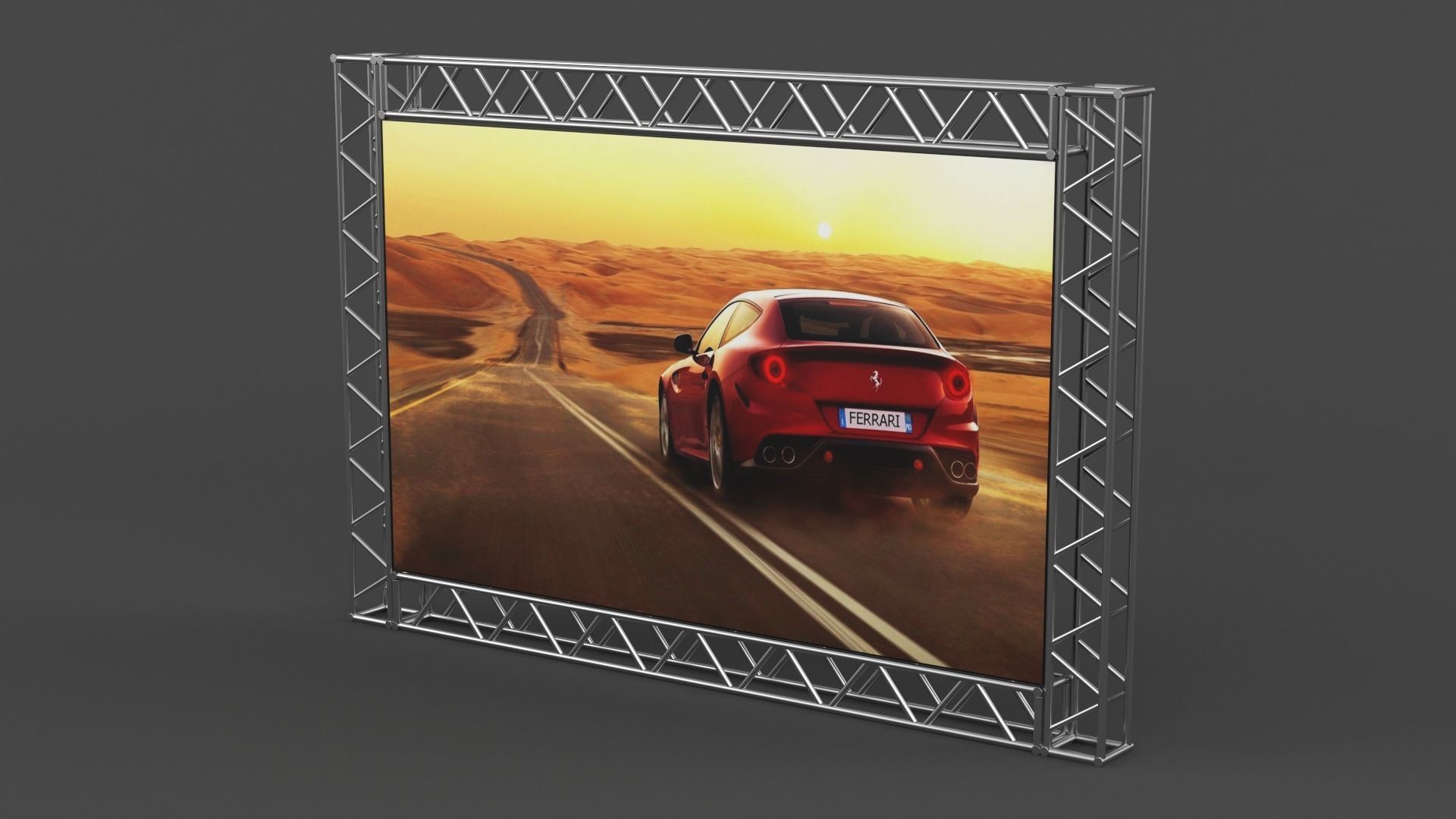 Billboard truss frame 3D model_2