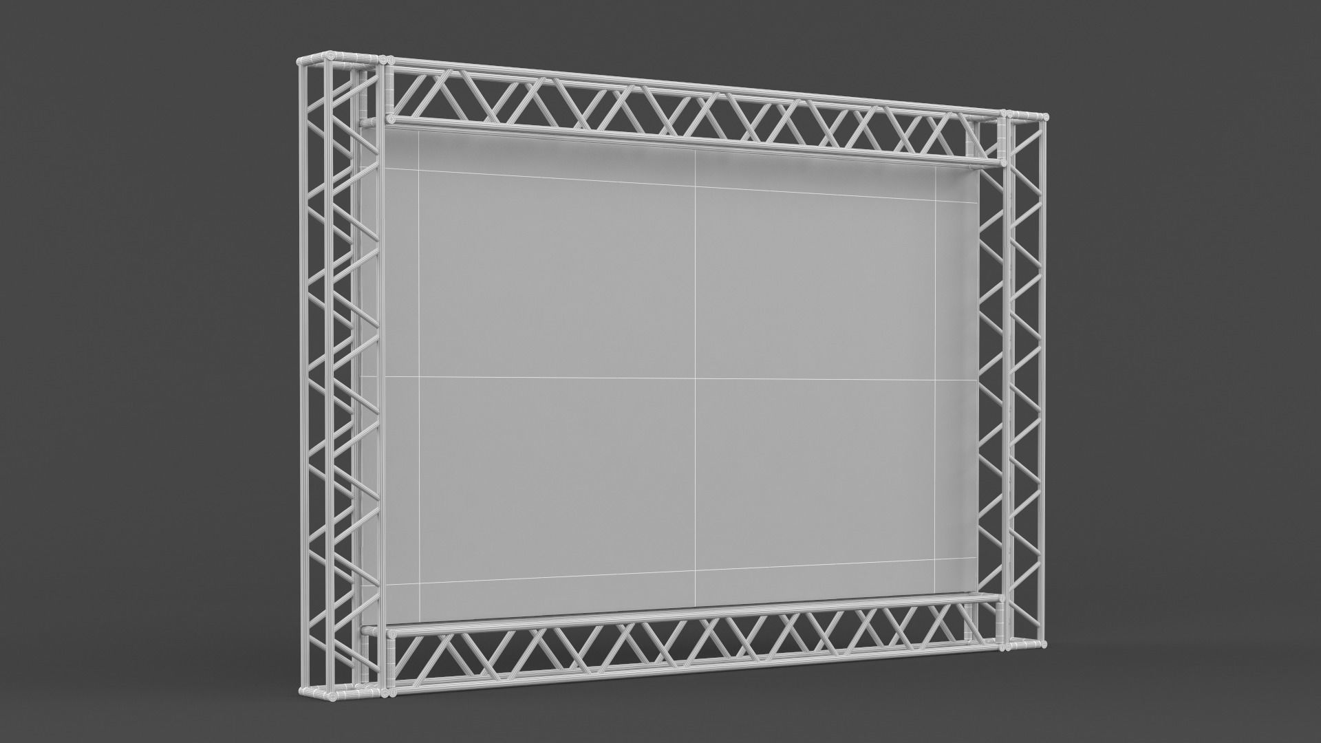 Billboard truss frame 3D model_8