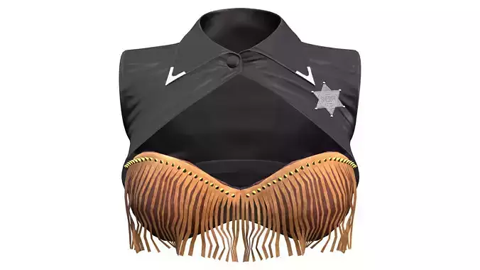 Cowgirl Sheriff Bolero With Tassels Top