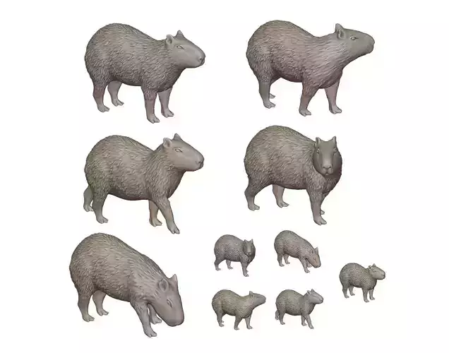 Capybara Family Diorama Pack