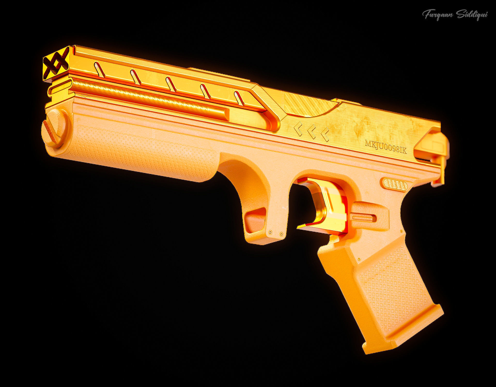 Sci-fi Laser Gun PBR Low-poly 3D model_6