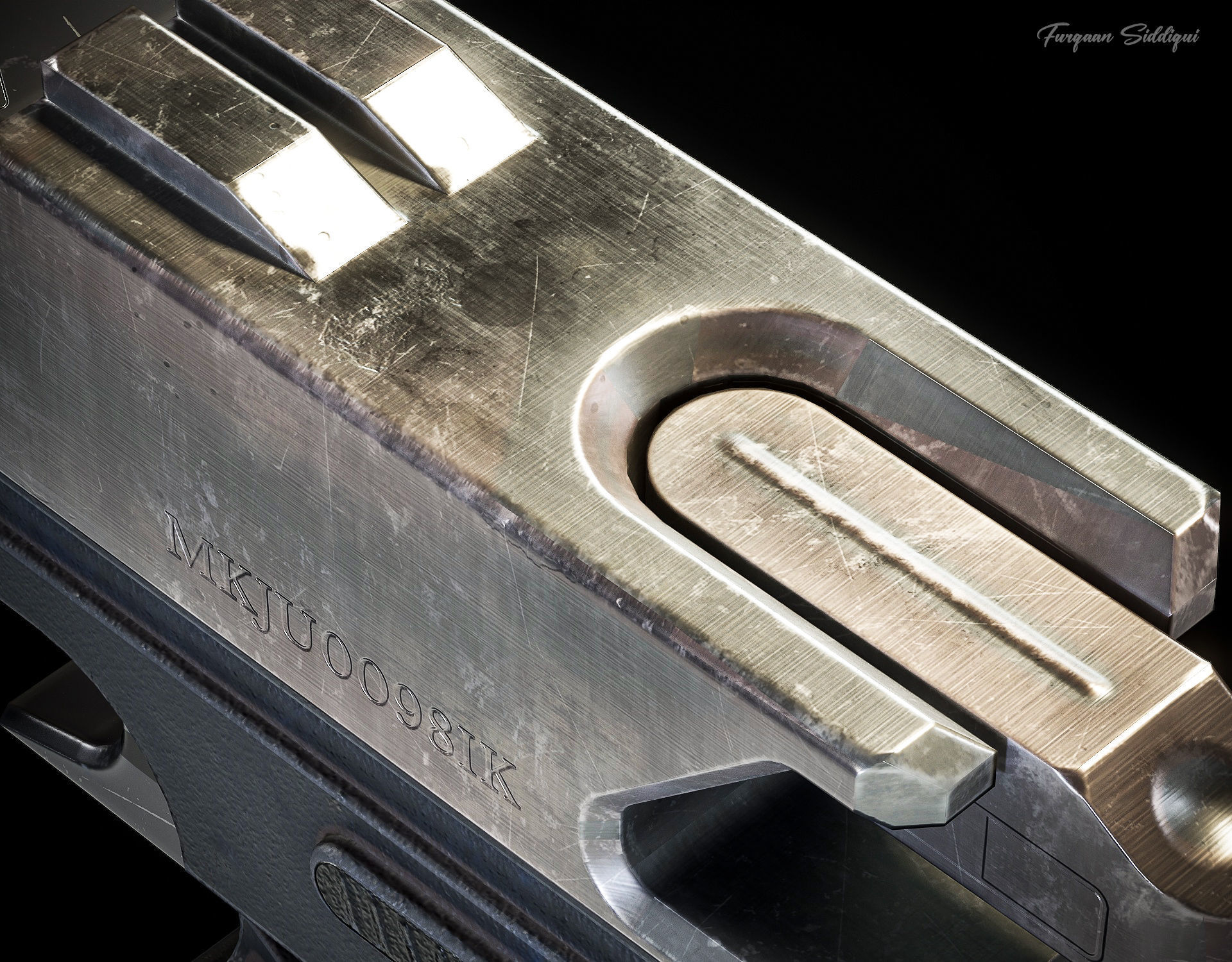 Sci-fi Laser Gun PBR Low-poly 3D model_4