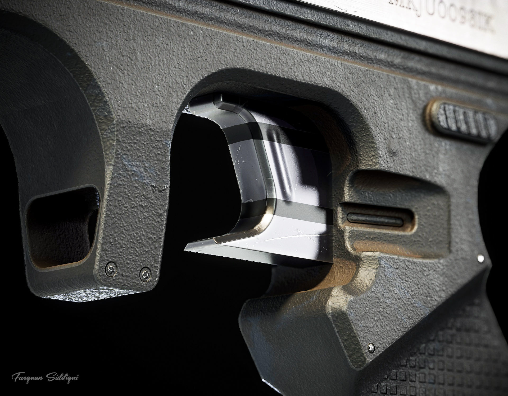 Sci-fi Laser Gun PBR Low-poly 3D model_3