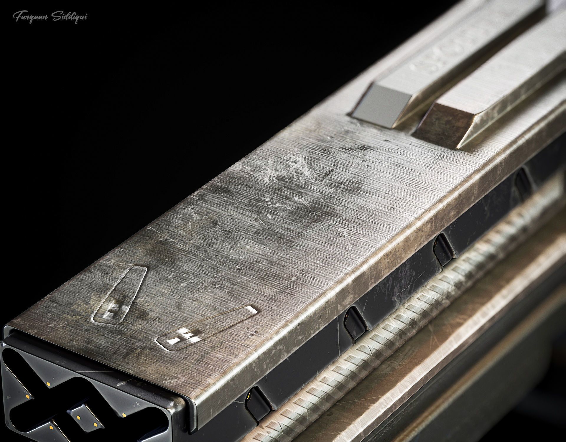 Sci-fi Laser Gun PBR Low-poly 3D model_2