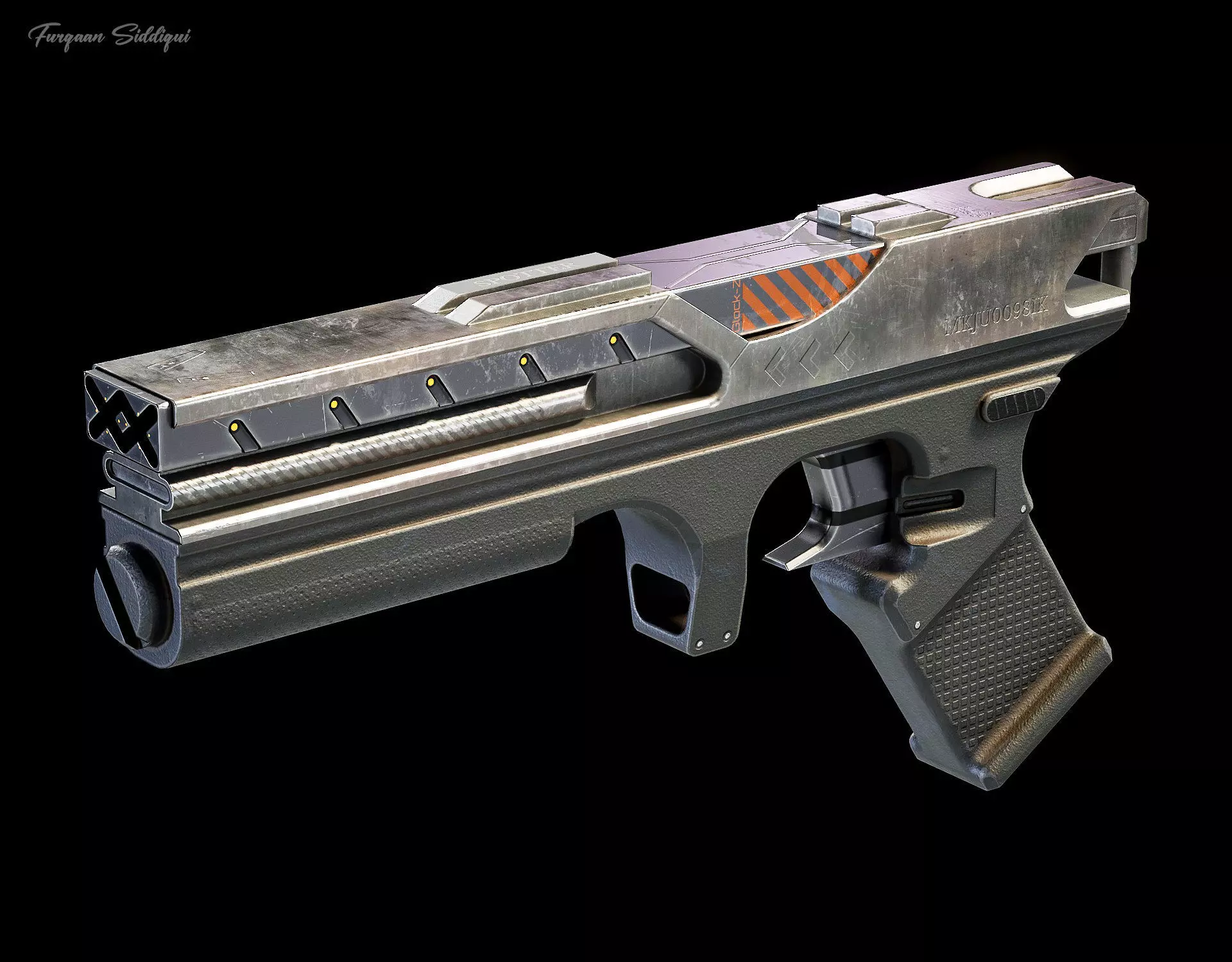 Sci-fi Laser Gun PBR Low-poly 3D model_0