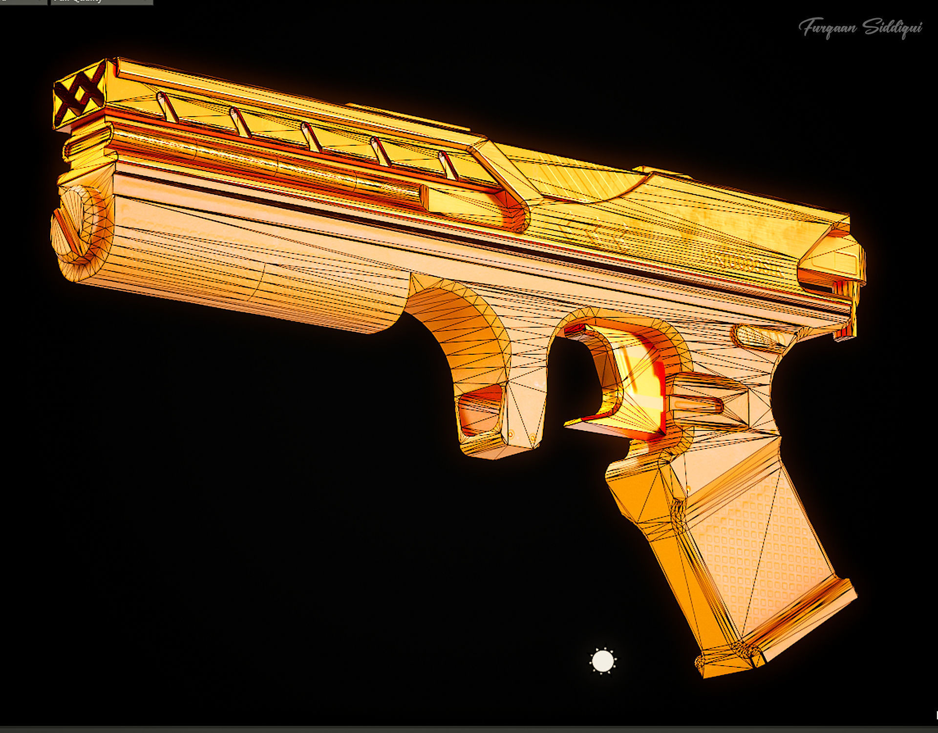 Sci-fi Laser Gun PBR Low-poly 3D model_15