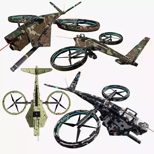 Military Hover Drone Low-poly 3D model