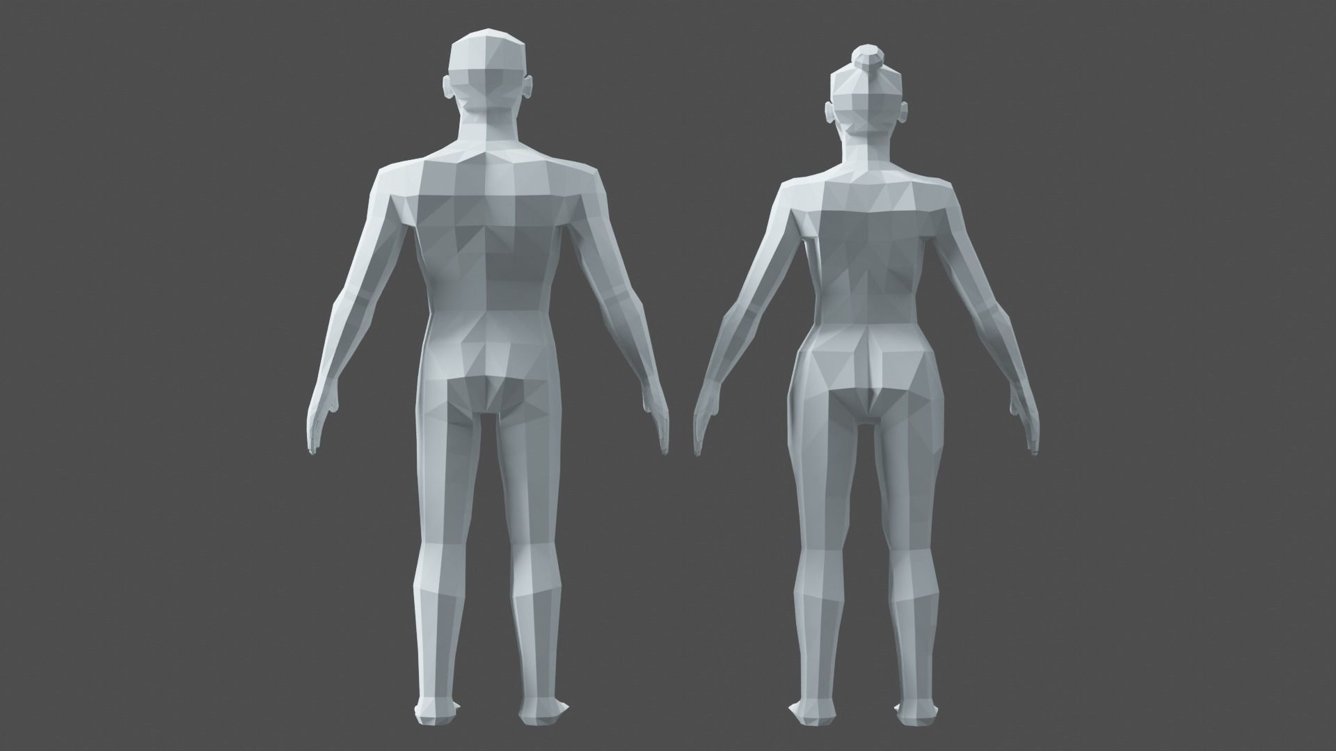Lowpoly Male Female  3D model_5