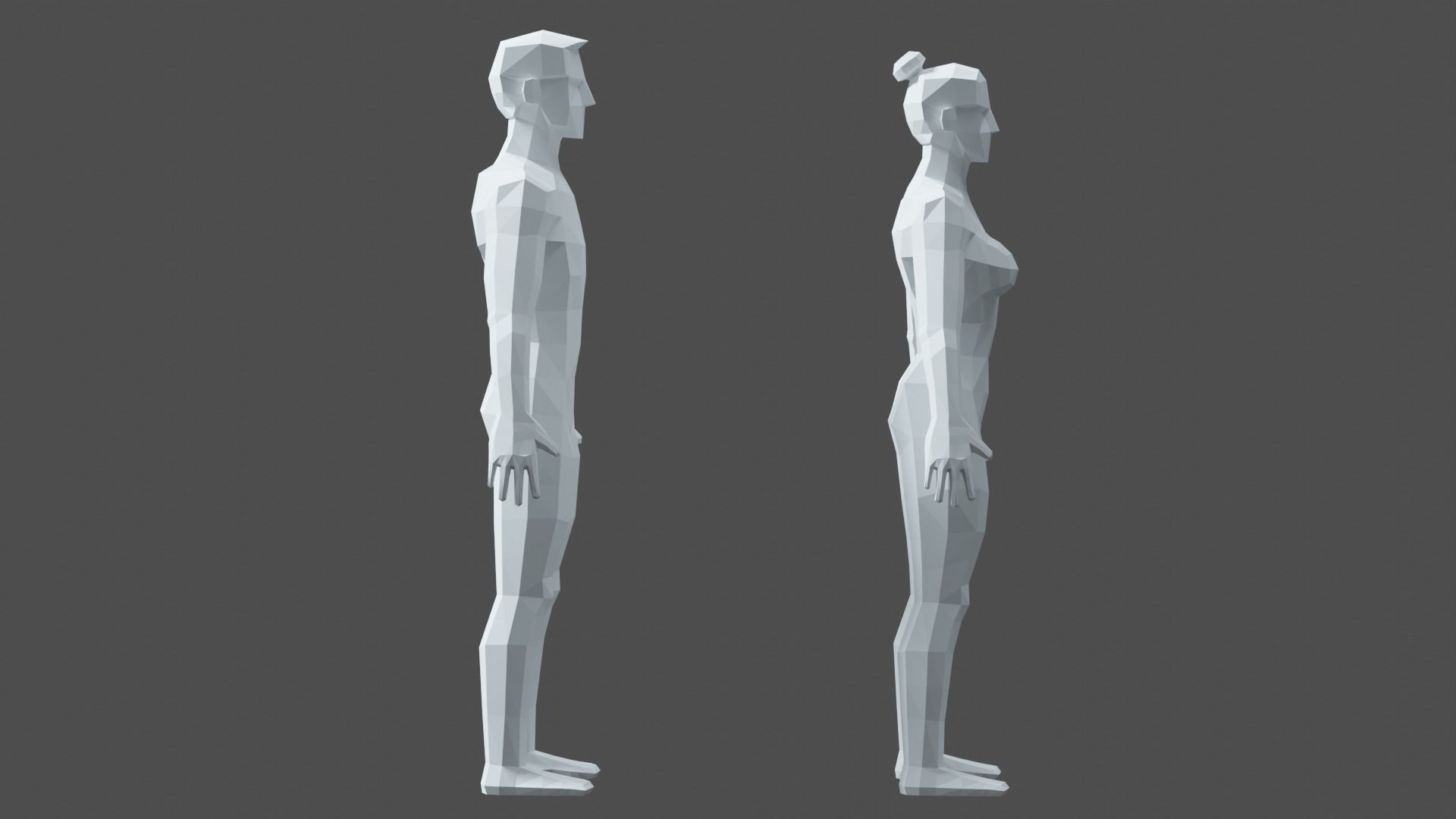 Lowpoly Male Female  3D model_3