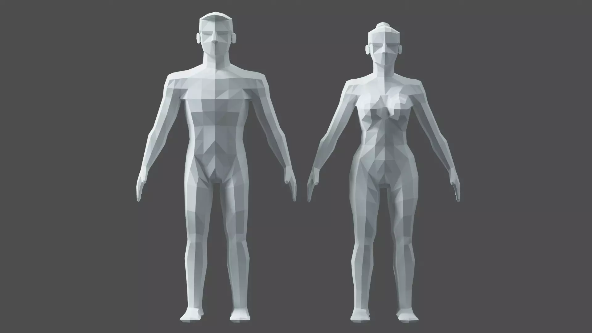 Lowpoly Male Female  3D model_0