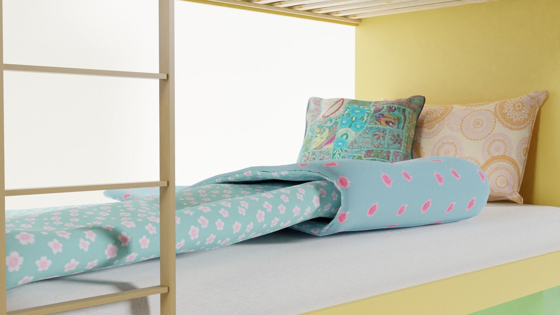 Childrens Bunk Bed 3D model_3