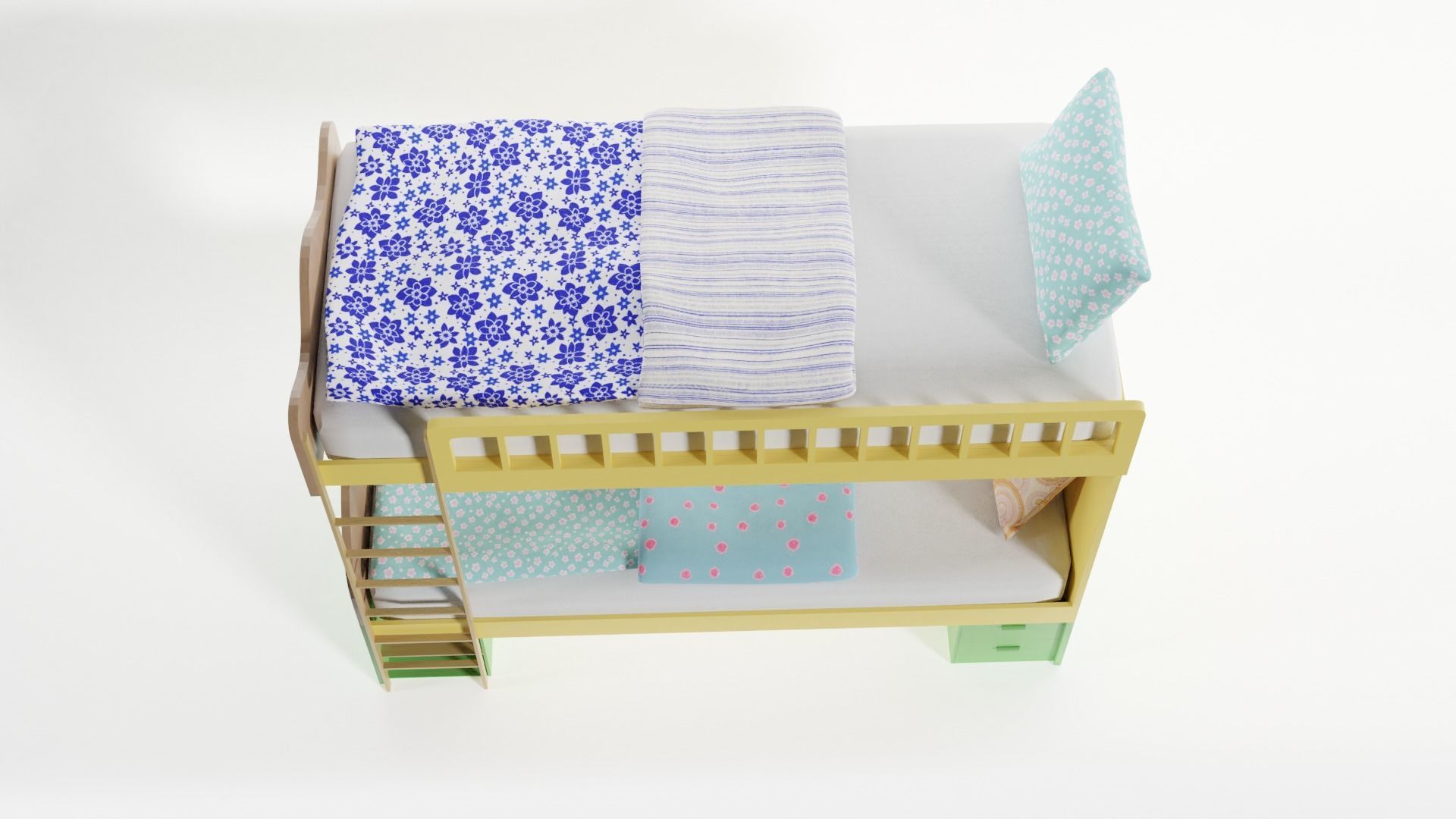 Childrens Bunk Bed 3D model_1