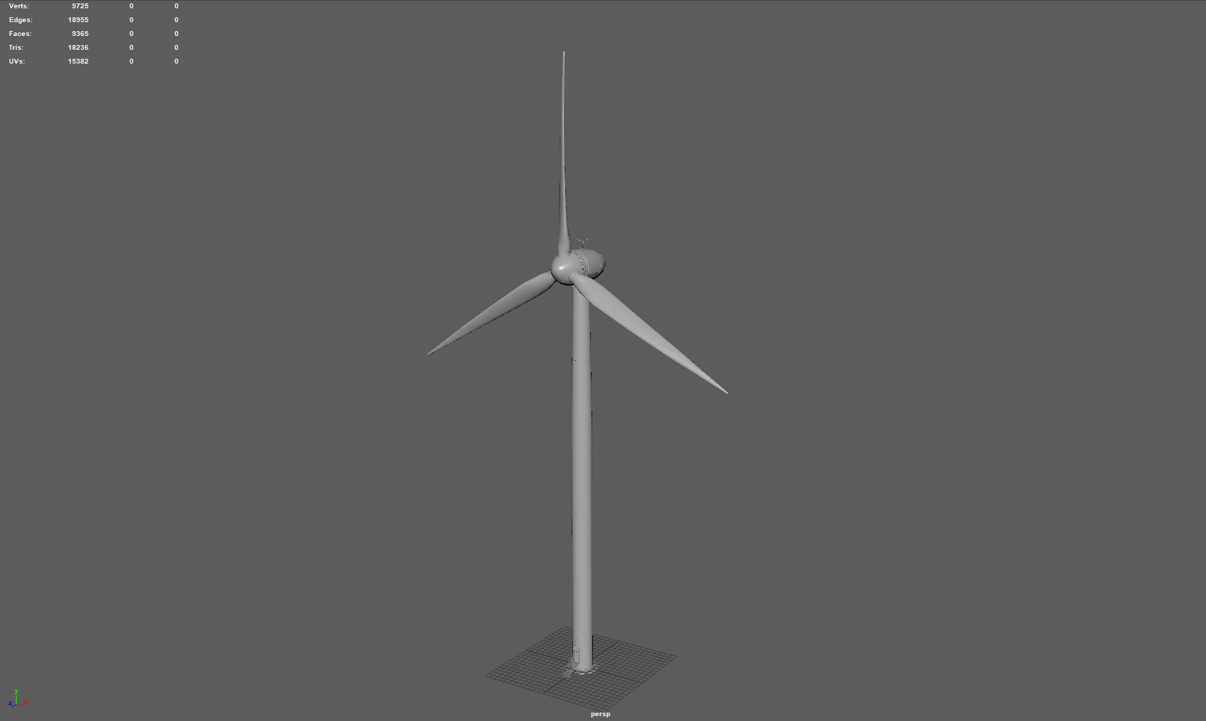 Wind turbine Low-poly 3D model_7