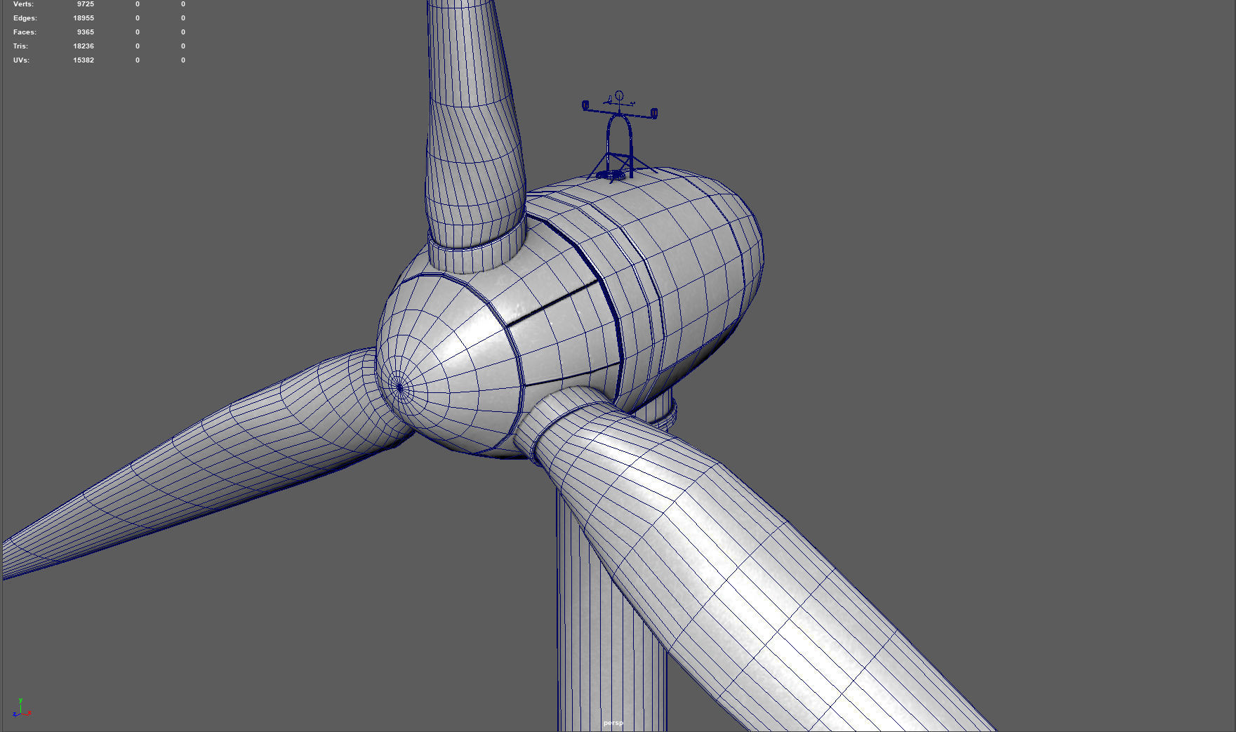 Wind turbine Low-poly 3D model_13
