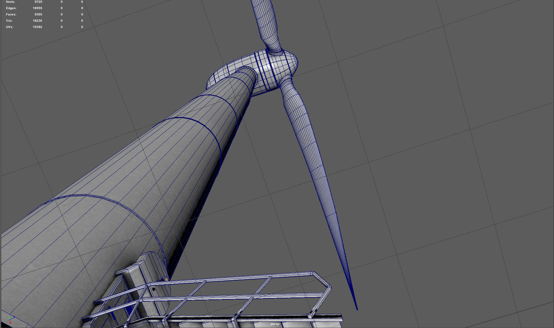 Wind turbine Low-poly 3D model_14