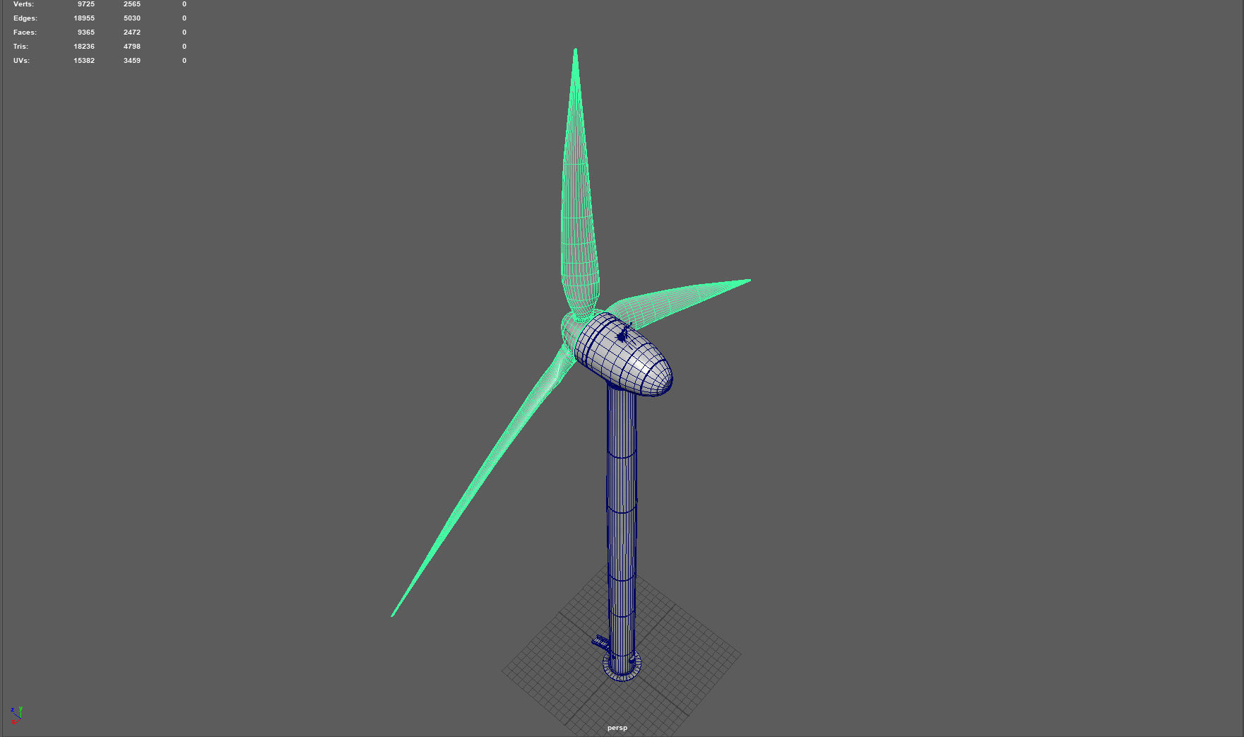 Wind turbine Low-poly 3D model_5
